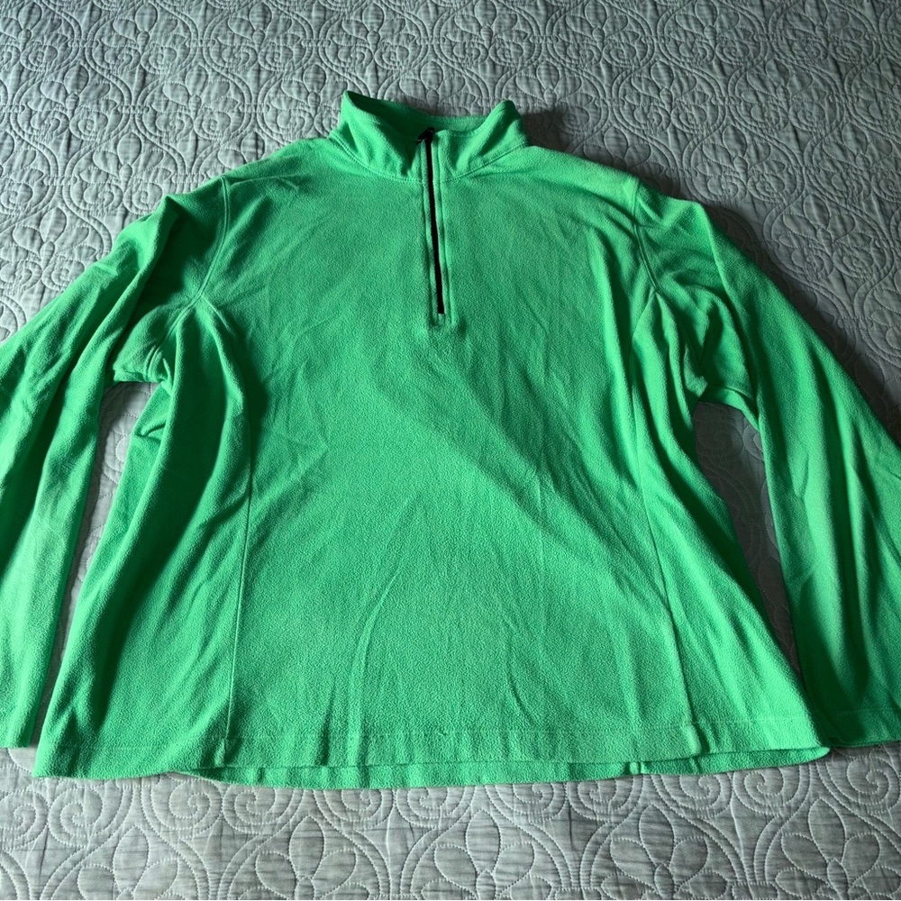 💜Lands' End Vibrant Green Fleece Pullover